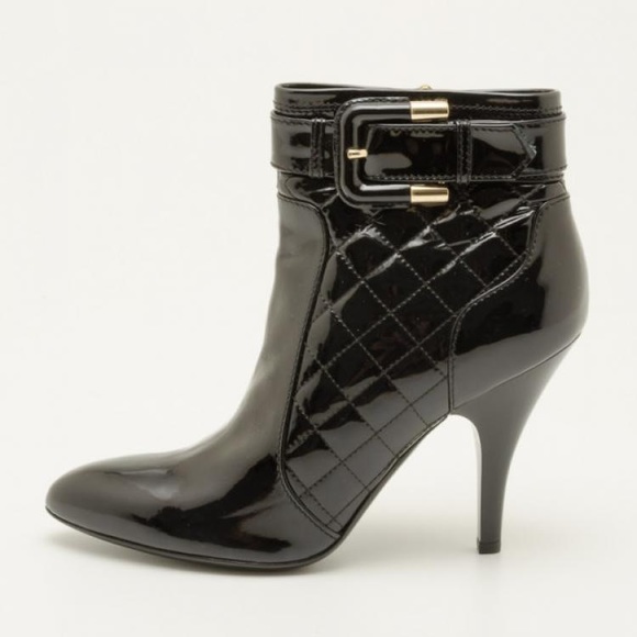 BURBERRY Black Quilted Patent Leather Ankle Boots - Picture 10 of 11